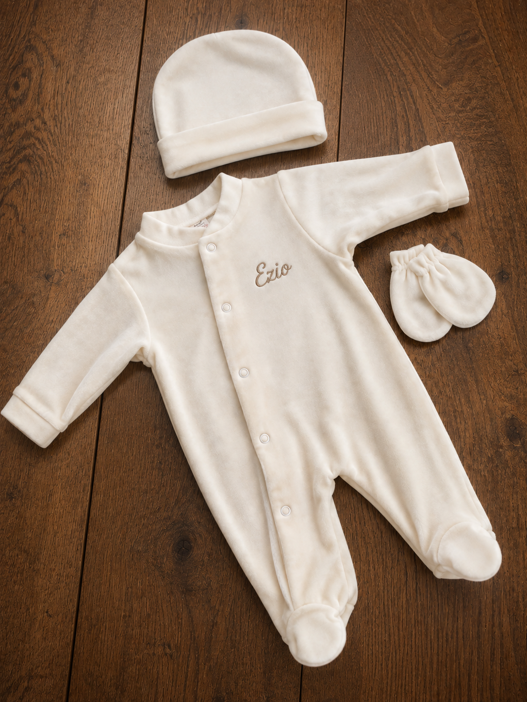 Ensemble naissance personnalisé "Tendre velours"