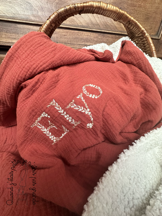 Couverture bébé personnalisée « Feuille de vie »