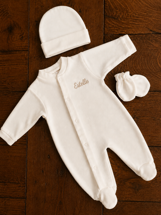 Ensemble naissance personnalisé en coton "Petit coton"
