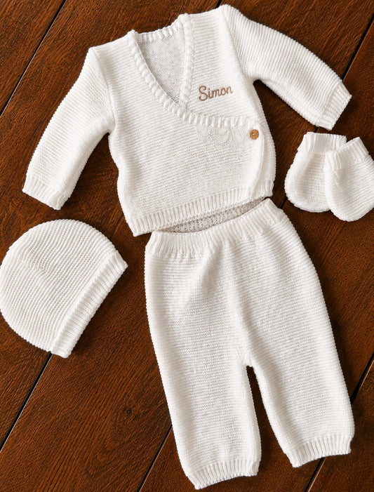 Ensemble naissance personnalisé "Douce maille"