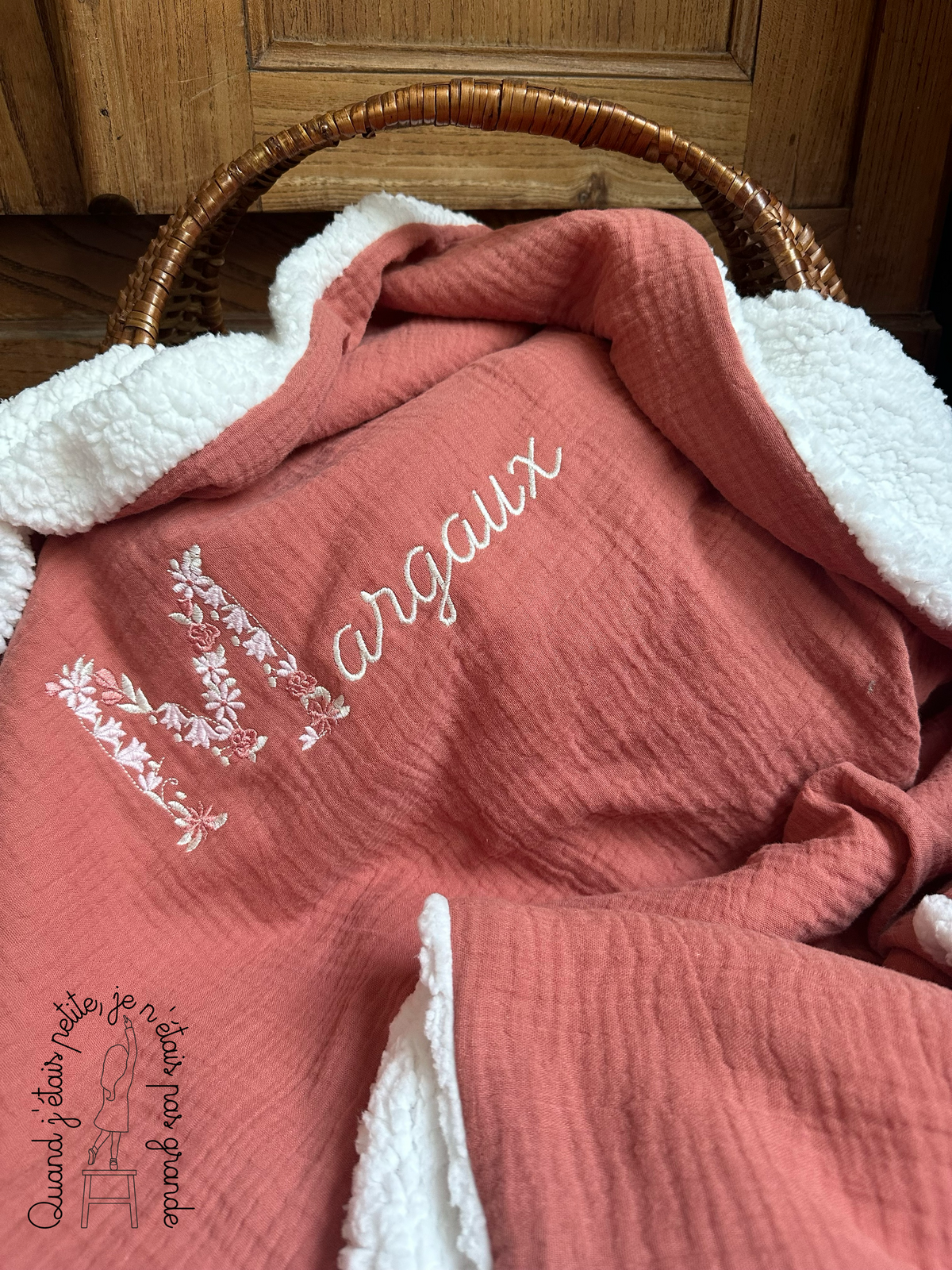 Couverture bébé personnalisée "Fleur de bébé"