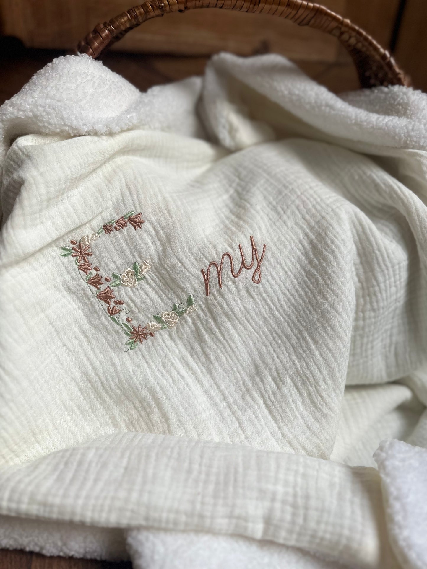Couverture bébé personnalisée "Fleur de bébé"