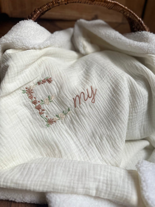 Couverture bébé personnalisée "Fleur de bébé"