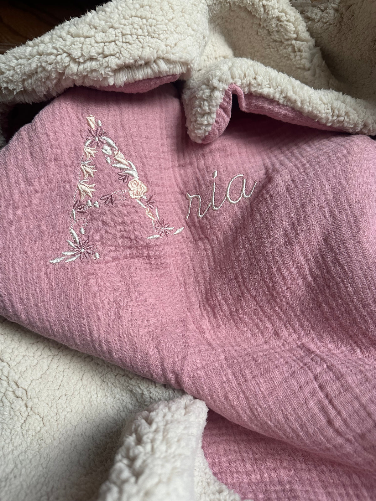 Couverture bébé personnalisée "Fleur de bébé"
