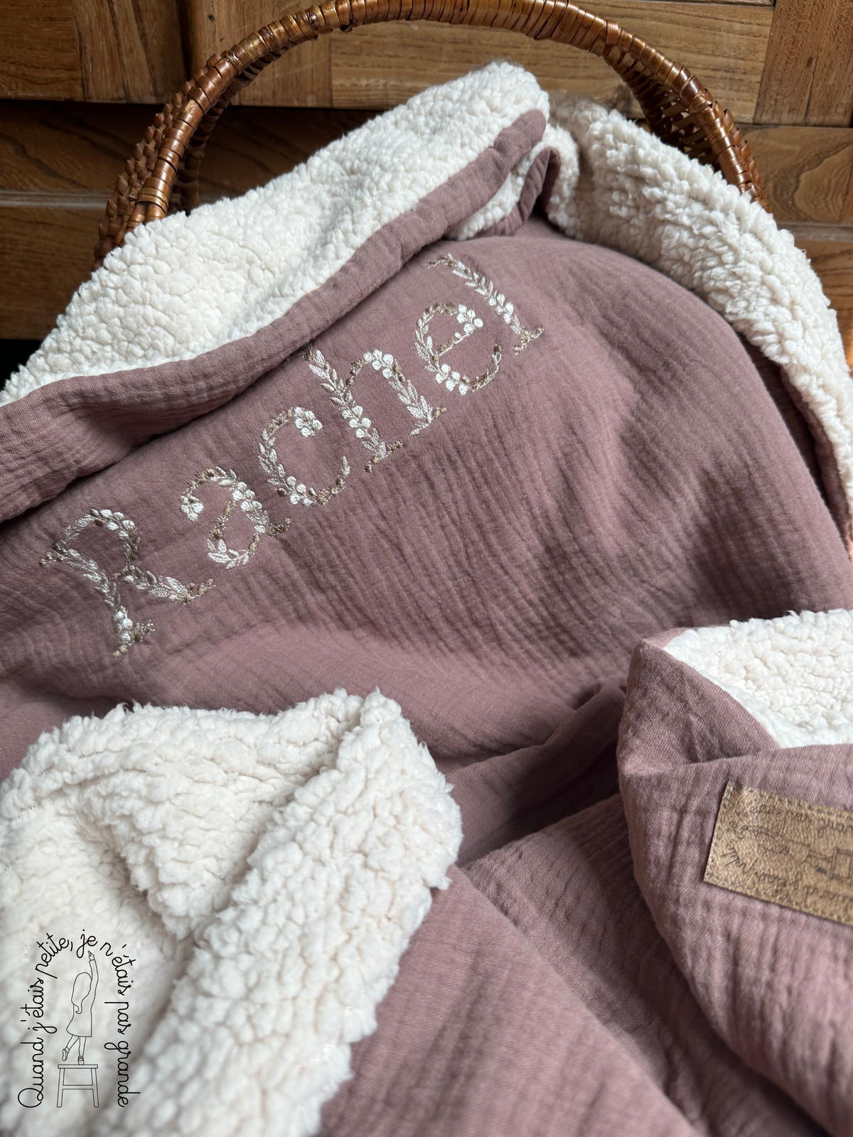 Couverture bébé personnalisée « Feuille de vie »